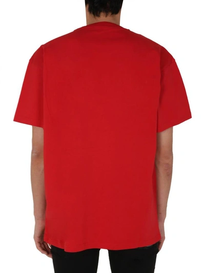 Shop Moschino Round Neck T-shirt In Red