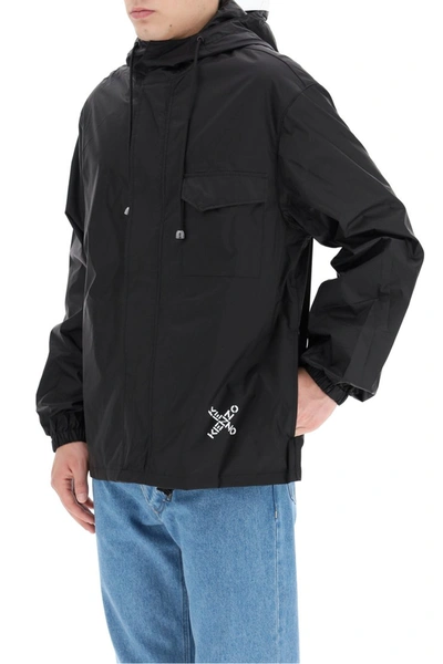 Shop Kenzo Nylon Parka In Noir