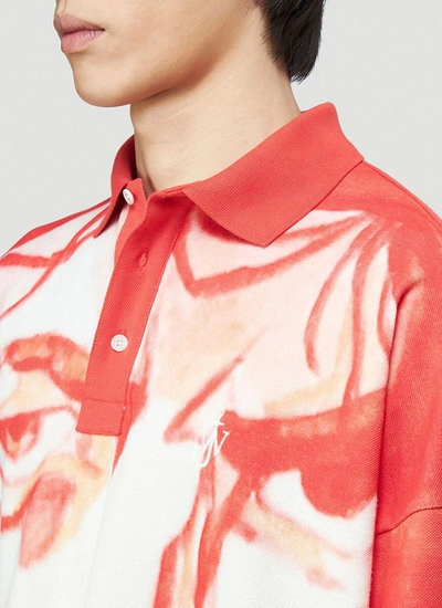 Shop Jw Anderson Oversized Long Sleeved Polo Shirt In Multi