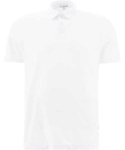 Shop James Perse Sueded Polo Shirt In White
