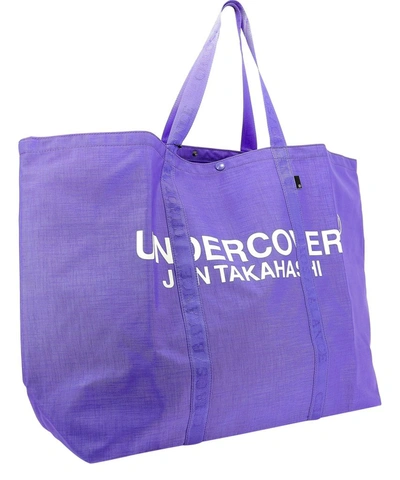 Shop Undercover Logo Print Large Tote Bag In Purple