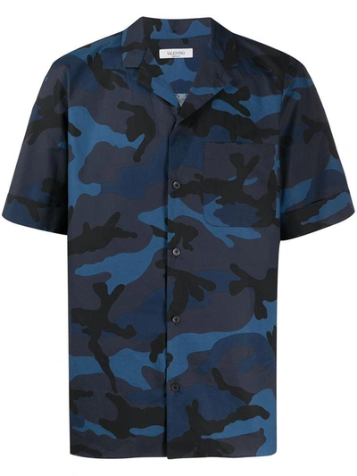 Shop Valentino Shirts In Blu