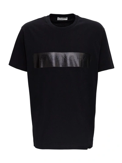 Shop Givenchy Jersey Tee With Latex Covered Logo In Black