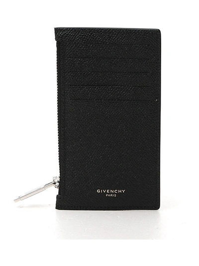 Shop Givenchy Logo Print Zipped Cardholder In Black