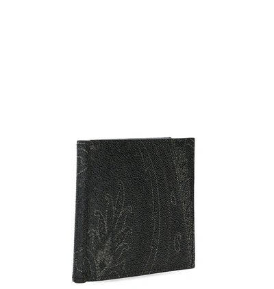 Shop Etro Paisley Patterned Bifold Wallet In Black