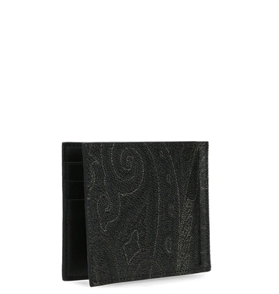 Shop Etro Paisley Patterned Bifold Wallet In Black