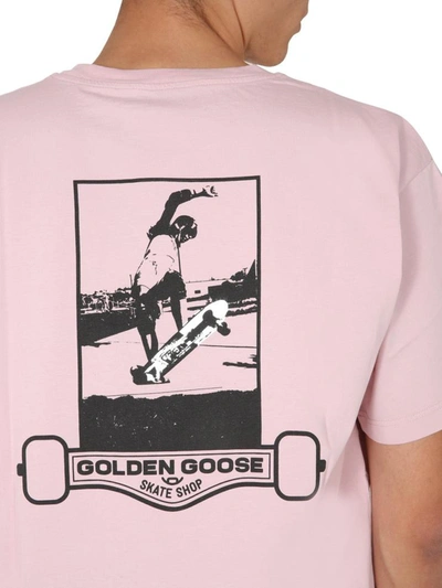Shop Golden Goose Crew Neck T-shirt In Pink