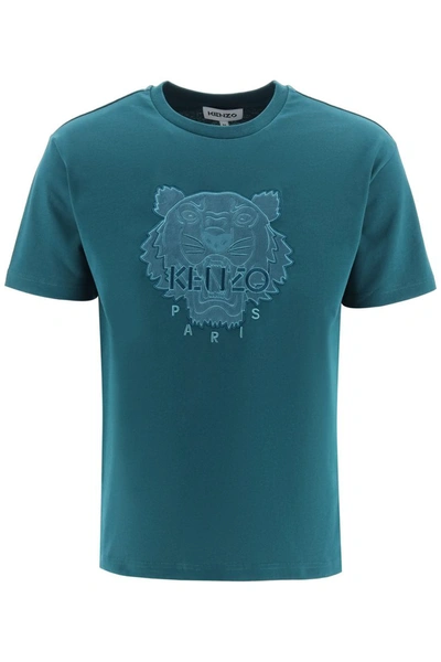 Shop Kenzo Tiger T-shirt In Duck Blue