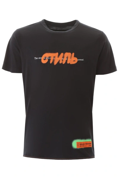 Shop Heron Preston Ctnmb Spray Print T-shirt In Black Multicolor