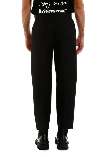 Shop Balenciaga Cropped Trousers In Black