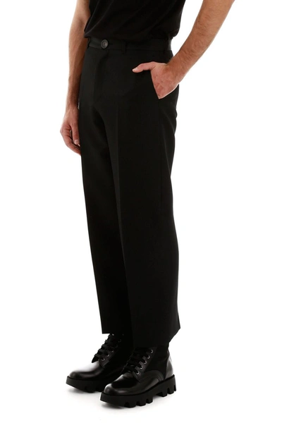 Shop Balenciaga Cropped Trousers In Black
