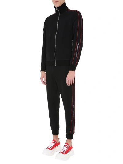 Shop Alexander Mcqueen Sweatshirt With Zip In Black