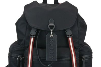 Shop Bally Crew Logo Tag Backpack In Black
