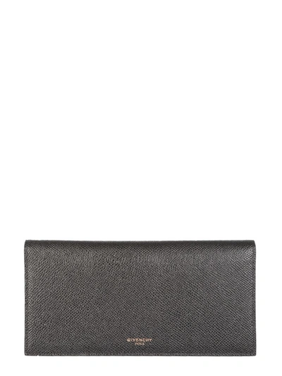 Shop Givenchy Eros Long Flap Wallet In Black