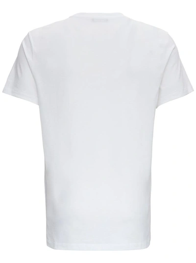 Shop Balmain Cotton T-shirt With Laminated Logo Print In White