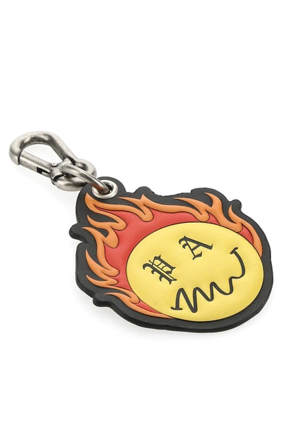 Shop Palm Angels Burning Head Keyring In Multi