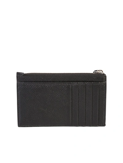 Shop Balenciaga Logo Print Cardholder In Black