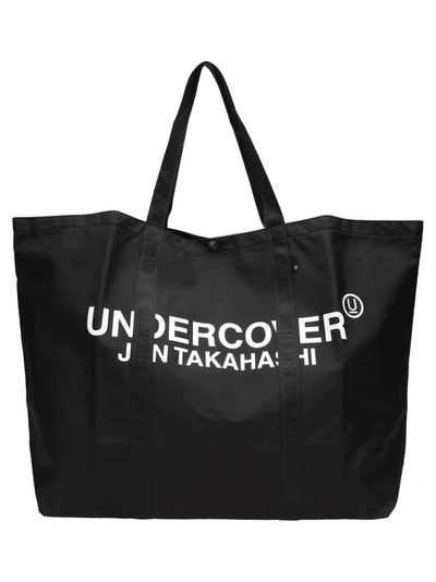 Shop Undercover Logo Print Large Tote Bag In Black