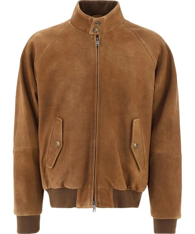 Baracuta Brown Leather Outerwear Jacket In Brown