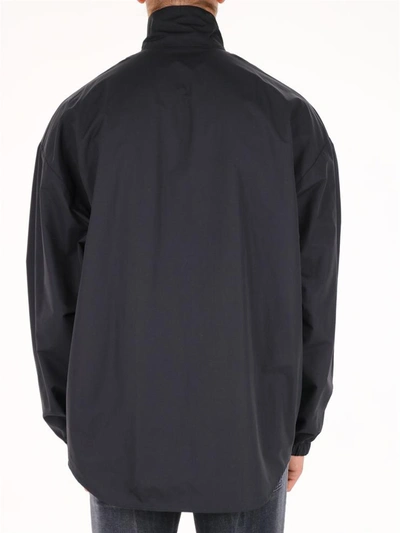 Shop Balenciaga Uniform Tracksuit Jacket In Blue Nylon