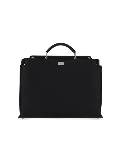 Shop Fendi Peekaboo Iconic Essential Tote Bag In Black