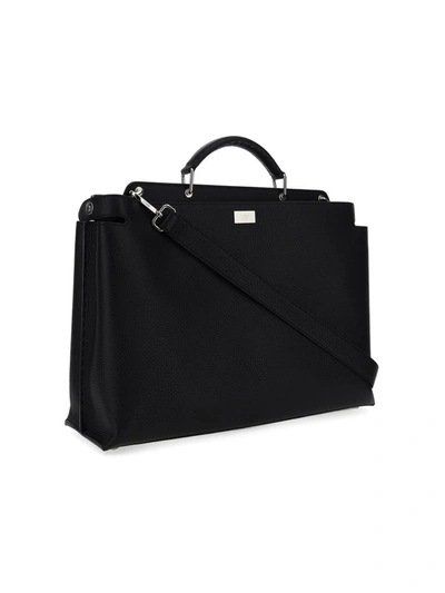 Shop Fendi Peekaboo Iconic Essential Tote Bag In Black