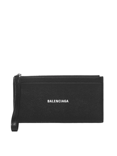 Shop Balenciaga Cash Zipped Cardholder In Black