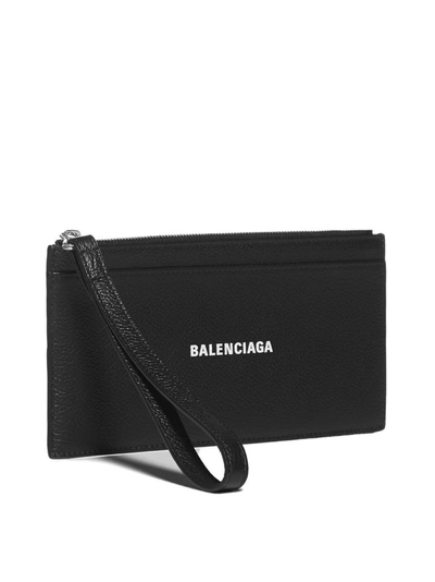 Shop Balenciaga Cash Zipped Cardholder In Black