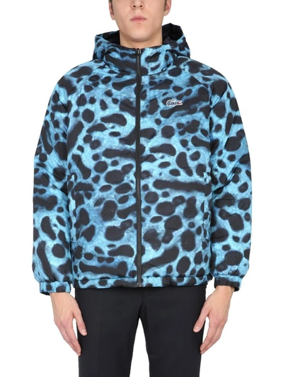 Lacoste X National Geographic Reversible Down Jacket With Print In  Black,light Blue | ModeSens