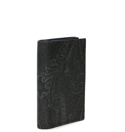 Shop Etro Paisley Patterned Cardholder In Black