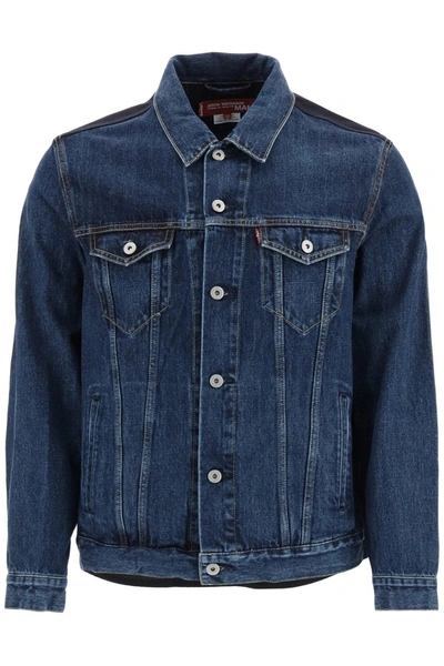 Shop Junya Watanabe Panel Denim Jacket In Indigo X Nvy G