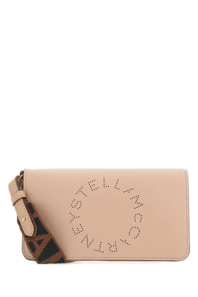Shop Stella Mccartney Logo Crossbody Bag In Beige