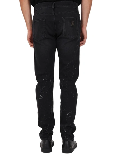 Shop Dolce & Gabbana Splatter Jeans  Black