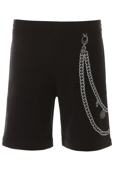 Shop Alexander Mcqueen Shorts With Embroidery In Black Mix