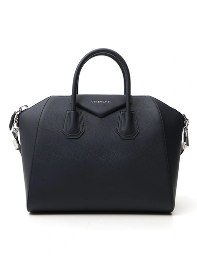 Shop Givenchy Antigona Medium Tote Bag In Navy