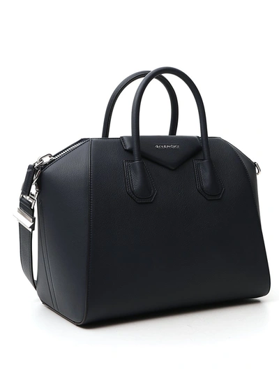 Shop Givenchy Antigona Medium Tote Bag In Navy