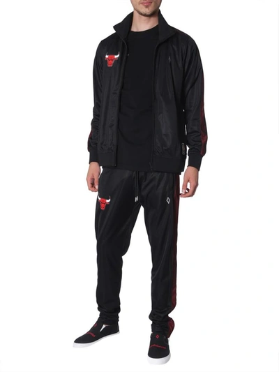 Shop Marcelo Burlon County Of Milan Chicago Bulls Sports Jacket In Black