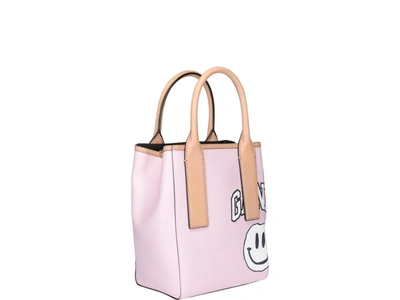 Shop Ganni Smiley Face Print Small Tote Bag In Multi