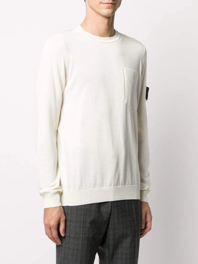 Shop Stone Island Sweaters In Bianco