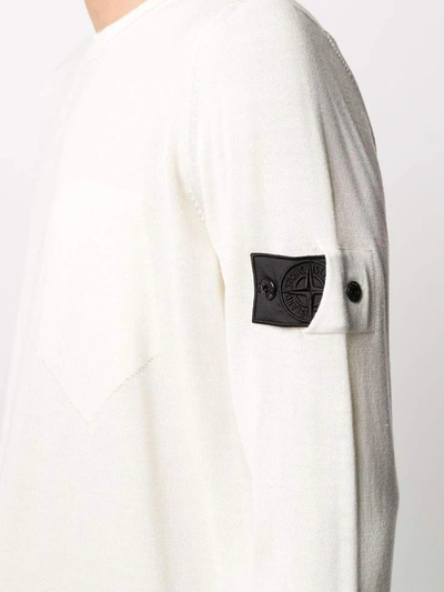 Shop Stone Island Sweaters In Bianco