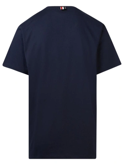 Shop Thom Browne Blue T-shirt In Navy