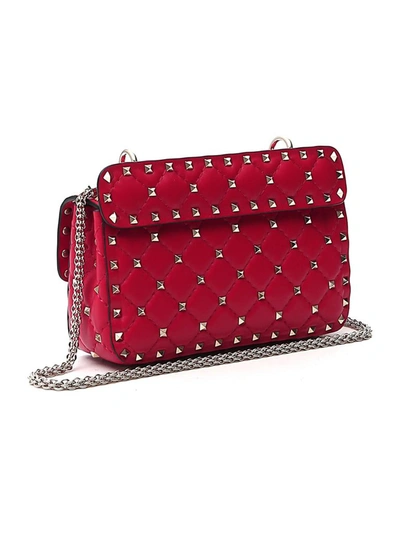 Shop Valentino Garavani Rockstud Spike Small Shoulder Bag In Red