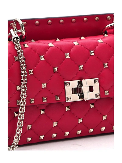 Shop Valentino Garavani Rockstud Spike Small Shoulder Bag In Red