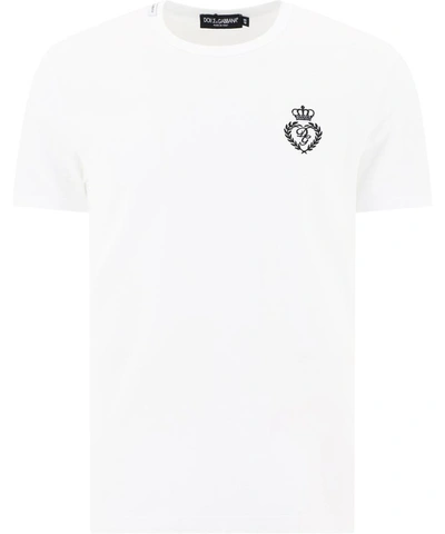 Shop Dolce & Gabbana Logo Embroidery T-shirt In White