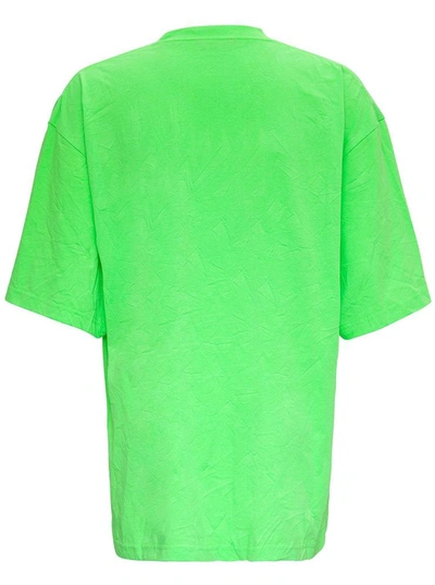 Shop Balenciaga Oversized Cotton T-shirt With Logo Print In Green