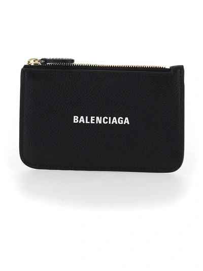 Shop Balenciaga Cash Zipped Card Holder In Black