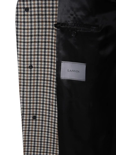 Shop Lanvin Checked Coat In Multicolour