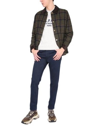 Shop Apc "alan" Tartan Jacket In Brown