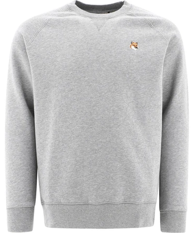 Shop Maison Kitsuné "fox Head" Sweatshirt In Grey