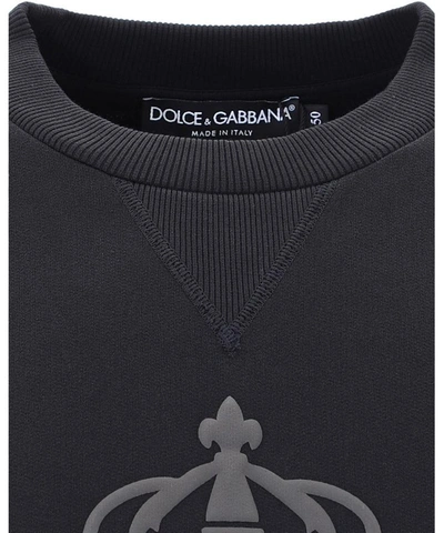 Shop Dolce & Gabbana Rubbered Logo Sweatshirt In Black  